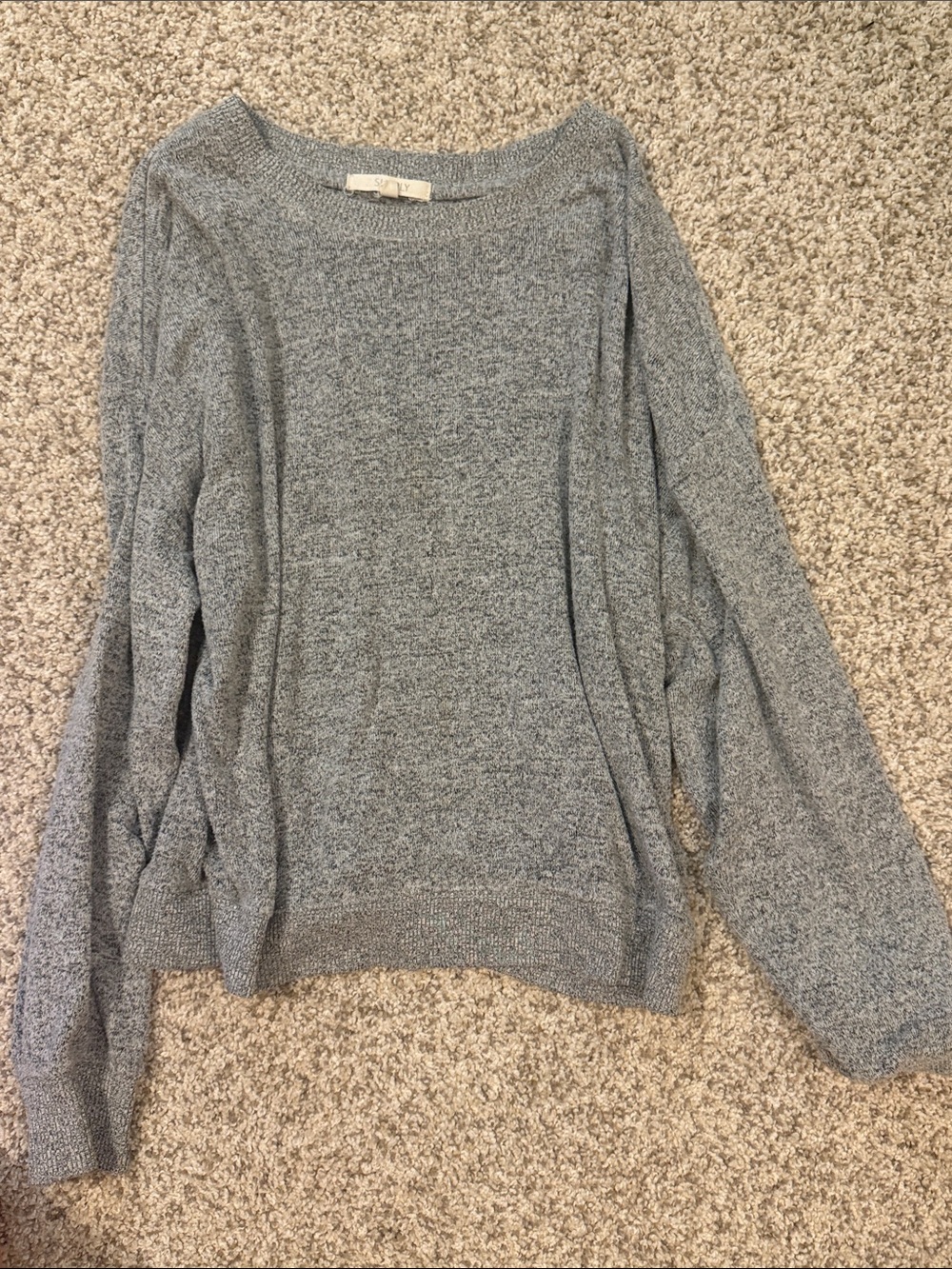 Z Supply Grey Scoop Neck Lightweight Knit Sweater
